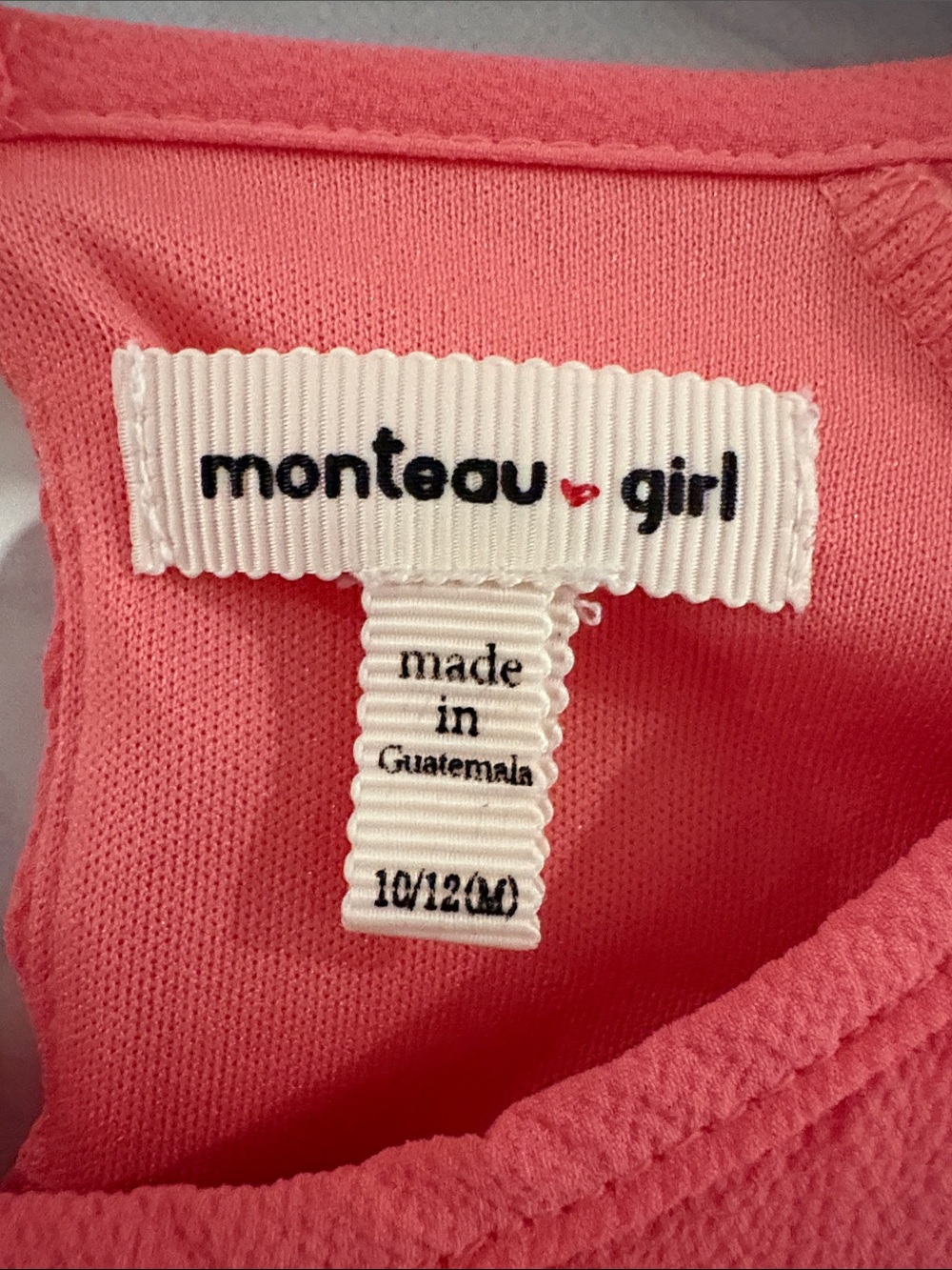 Monteau Girl Coral Lace-Trim Belted Girls' Dress - Picture 2 of 5